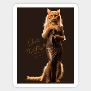 Funny Vintage Cat Singer Check Meowt Magnet